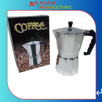 Cafetière à expresso italienne classique en aluminium 9 tasses, accessoires Moka