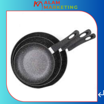 Three-size frying pan made of granite