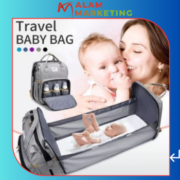 Foldable baby bed travel bag, baby diaper bag backpack G