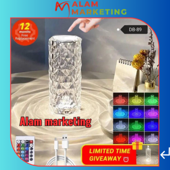 Crystal table lamp bedroom rose lamp diamond gates line net red atmosphere bedside romantic petal night lam