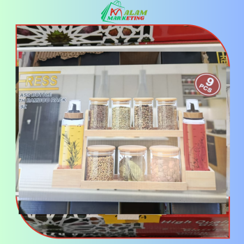 Boite à épices, Boîte de rangement épices et huile Set de 9 pieces + support