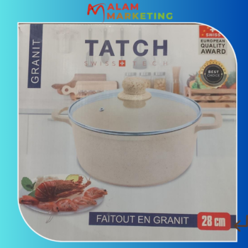 TATCH Faitout En Granit 28 Cm Fiche Technique et Prix au Maroc D