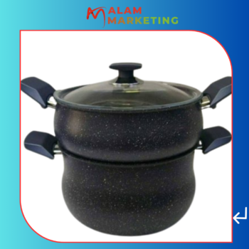 SWISS LINE Marble Steamer – With Glass Lid – Couscous 4L 6L