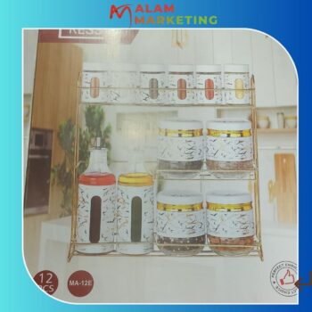 Set 10 Pots A Épices + 2 Huilières Avec Présentoir Assaisonnements Divers Sauces