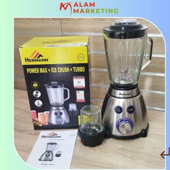 Blender Turbo avec Fonction Ice Crush – Bol en Verre 1,5L, Moteur Puissant de 1500W + Moulin à Café et Épices Offert D