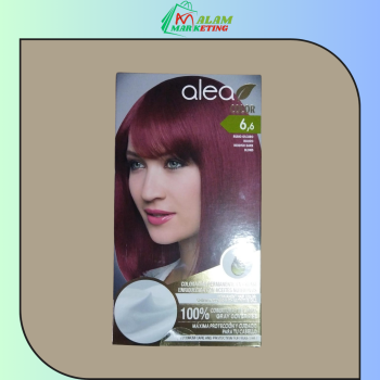 Alea Permanent Hair Color Cream Kit #6.6- Negro | Enriched with Nutritive Oils 100% Gray Cover G