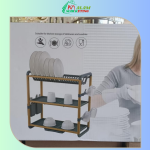 K:OLN Égouttoir à vaisselle à 3 niveaux en aluminium